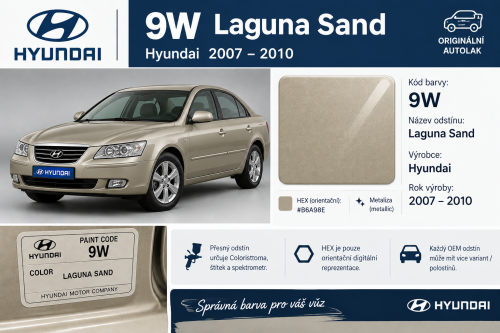 9W Laguna Sand, Hyundai 2007-2010 Barva ve spreji 400 ml