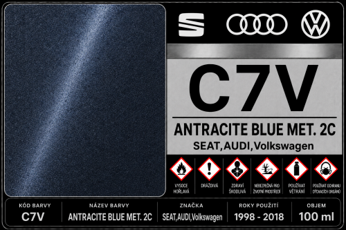 C7V – ANTRACITE BLUE MET. 2C Seat / Audi / Volkswagen (1998–2018) 100 ml