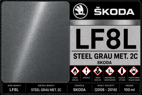 LF8L STEEL GRAU MET. 2C SKODA (2008 - 2014) 100 ml