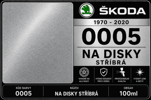 0005 NA DISKY STŘÍBRÁ 100ML SKODA 1970 - 2020