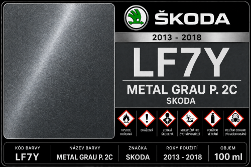 LF7Y Metal Grau  Škoda 2013-2018, 100 ml