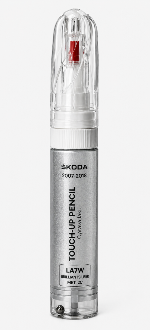 LA7W , 9156, 8E Opravná tužka 2v1 Škoda ( 2007-2018) Briliant Silver 20 ml