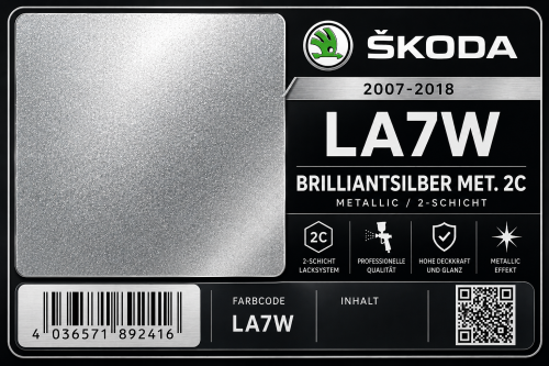LA7W, 9156,8E Škoda (2007-2018) Briliantsilber 100 ml